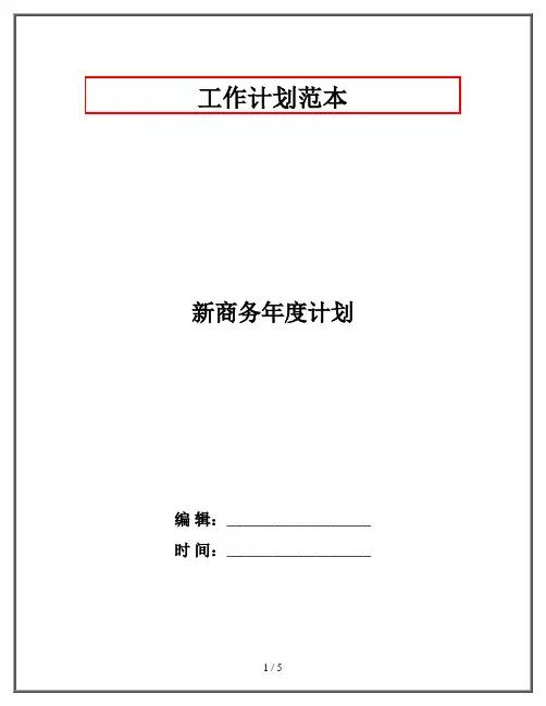 新商务年度计划