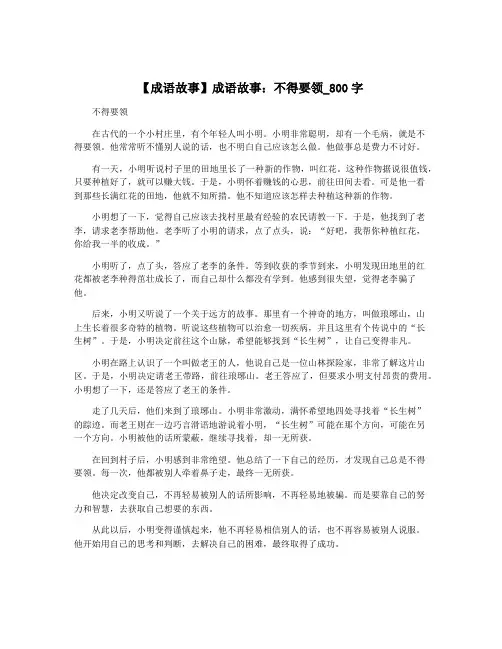 【成语故事】成语故事：不得要领_800字