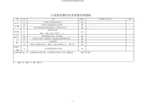心电图室操作技术质量质控指标