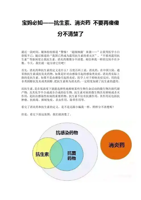 宝妈必知——抗生素、消炎药 不要再傻傻分不清楚了