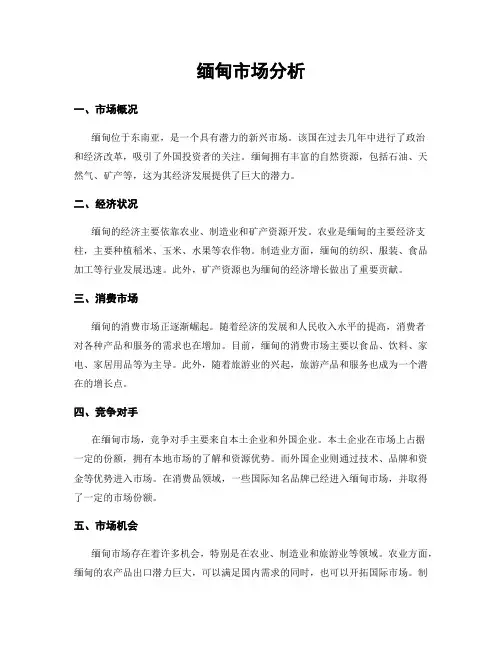缅甸市场分析