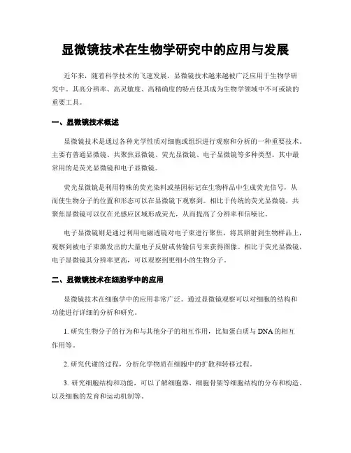 显微镜技术在生物学研究中的应用与发展