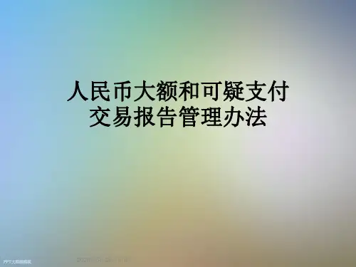 人民币大额和可疑支付交易报告管理办法