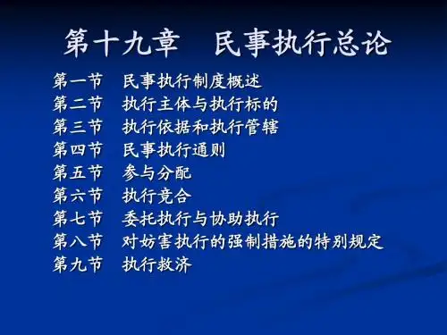 第十九章  民事执行总论