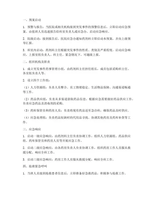 突发事件药事应急预案流程