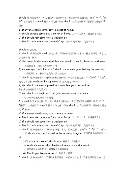 should 的用法