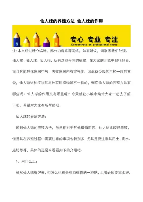 仙人球的养殖方法 仙人球的作用