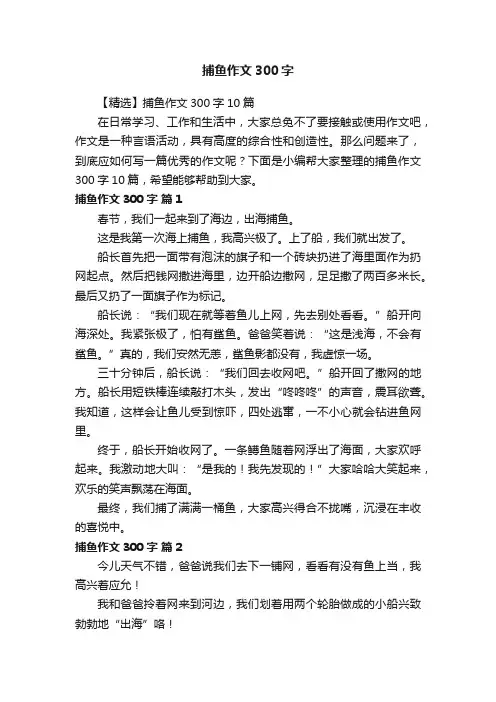 【精选】捕鱼作文300字10篇