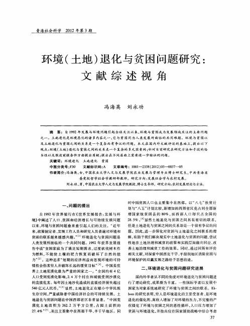 环境(土地)退化与贫困问题研究：文献综述视角