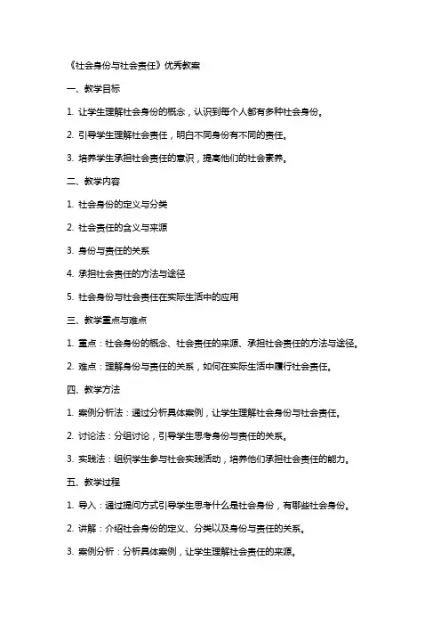 《社会身份与社会责任》教案