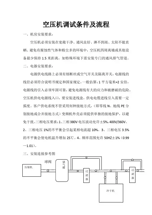 空压机调试条件及流程