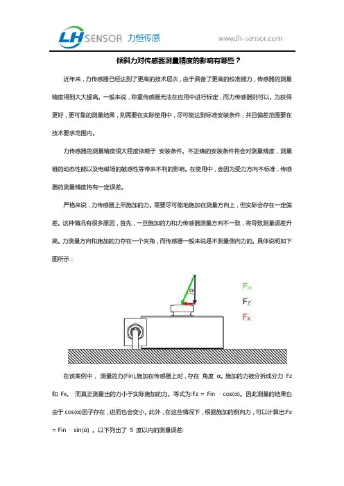 倾斜力对传感器测量精度的影响有哪些？