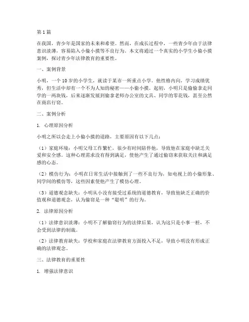 小学生小偷小摸法律案例(3篇)