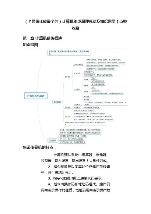 （全网做比较最全的）计算机组成原理总结及知识网图（点赞收藏