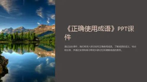 《正确使用成语》课件