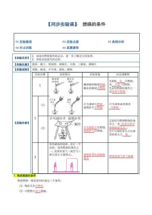 实验11燃烧的条件