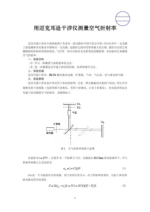 空气折射率的测量