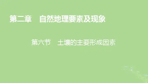 高中地理第2章自然地理要素及现象第6节土壤的主要形成因素课件中图版必修第一册