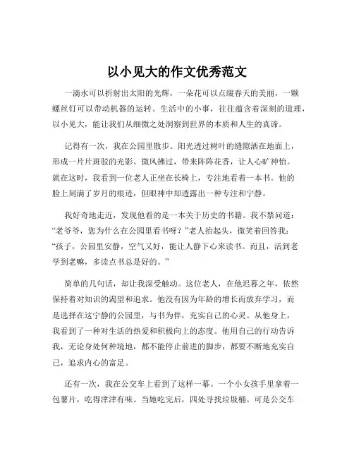 以小见大的作文优秀范文