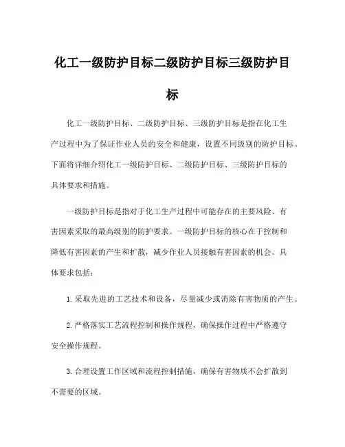 化工一级防护目标二级防护目标三级防护目标
