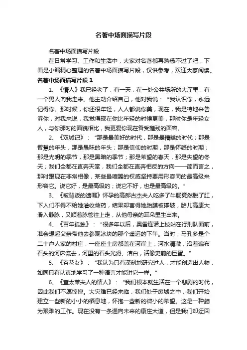 名著中场面描写片段