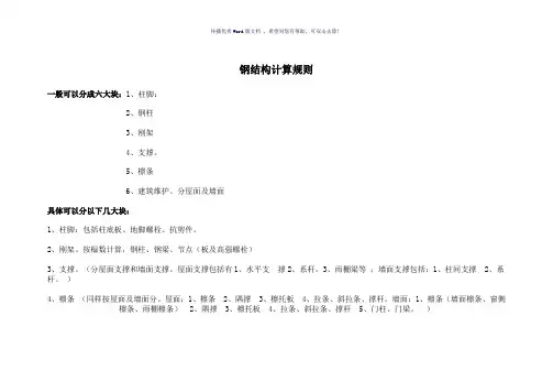 钢结构计算规则(参考模板)
