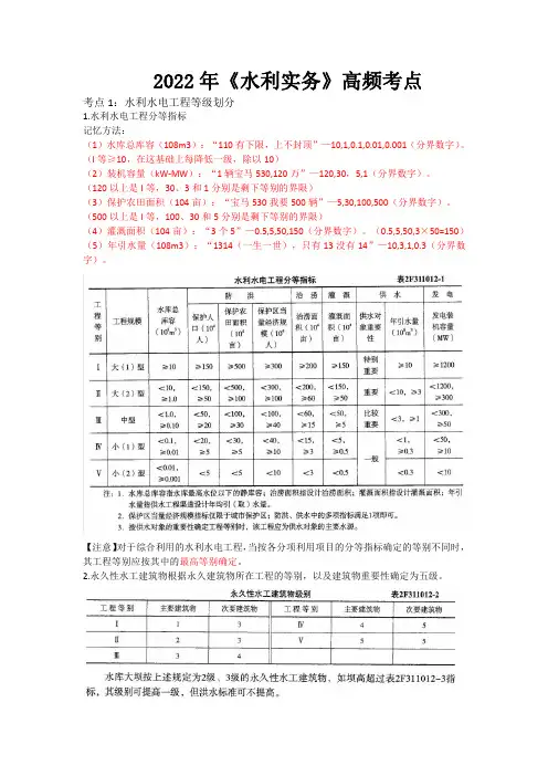 水利实务高频考点
