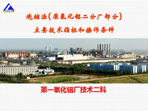 烧结法主要技术指标和操作条件