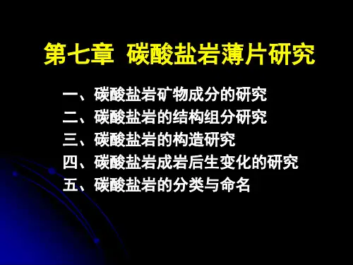 矿物岩石学第七章 碳酸盐岩石薄片研究