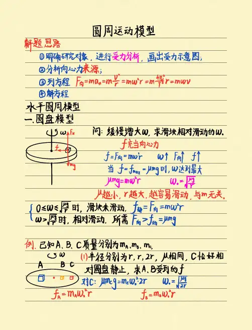 高中物理圆周运动模型
