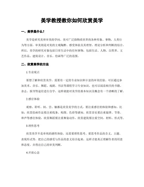 美学教授教你如何欣赏美学