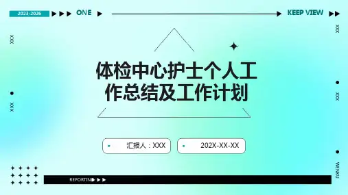 体检中心护士个人工作总结及工作计划PPT