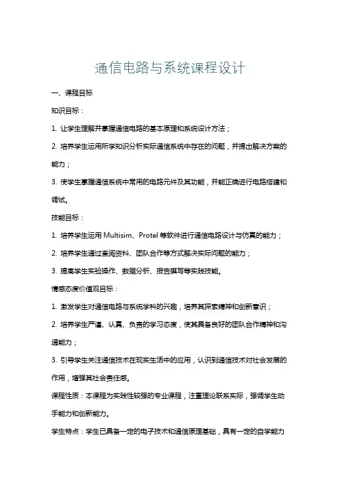 通信电路与系统课程设计