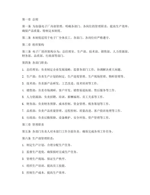 电子厂管理责任制度范本