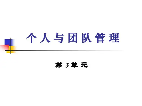个人与团队管理第3 单元.ppt