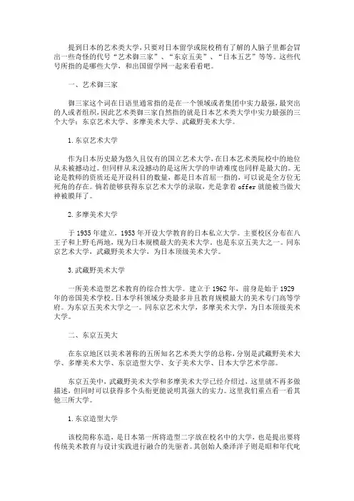 最新盘点日本艺术学校的那些代号