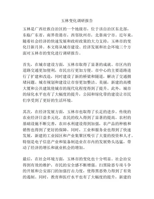 玉林变化调研报告