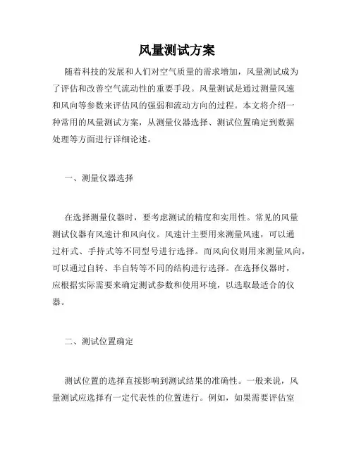 风量测试方案