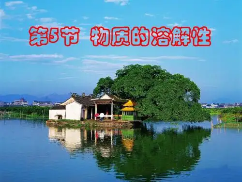 物质的溶解性