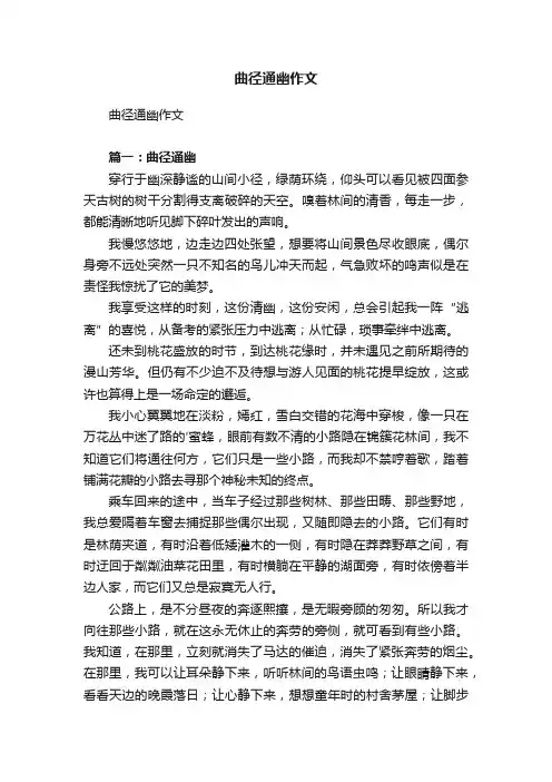 曲径通幽作文