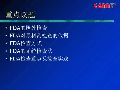 原料药FDA现场GMP符合性要求与检查实践-精品文档