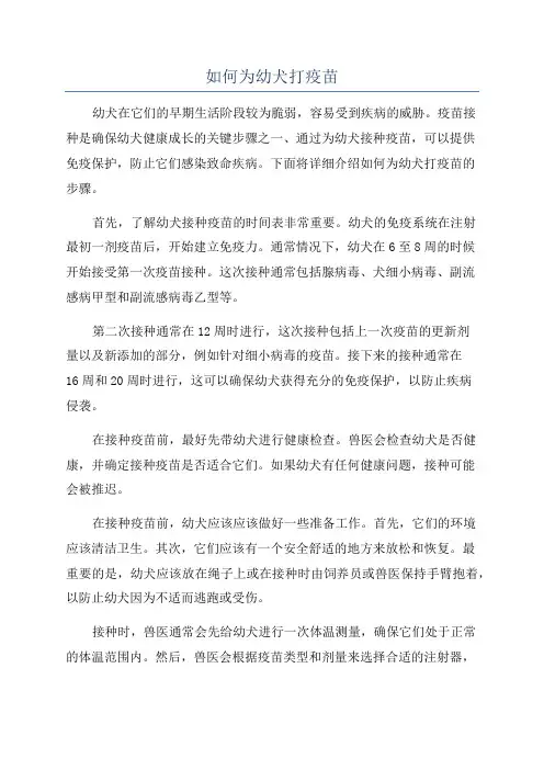 如何为幼犬打疫苗