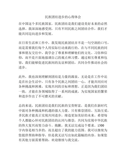 民族团结进步的心得体会