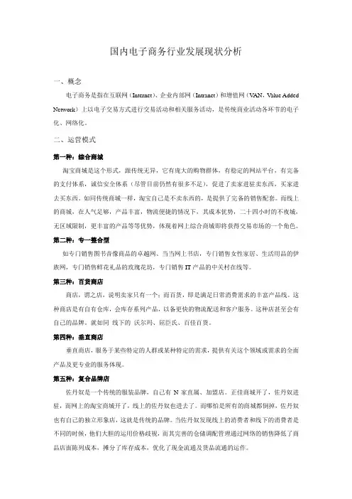 国内电商行业发展现状分析