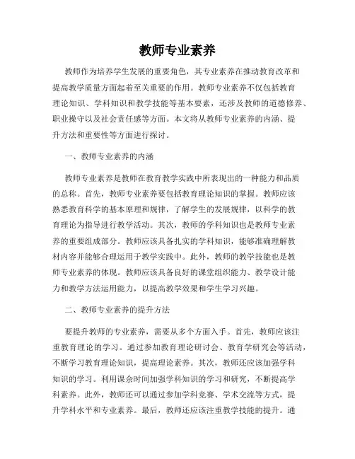 教师专业素养