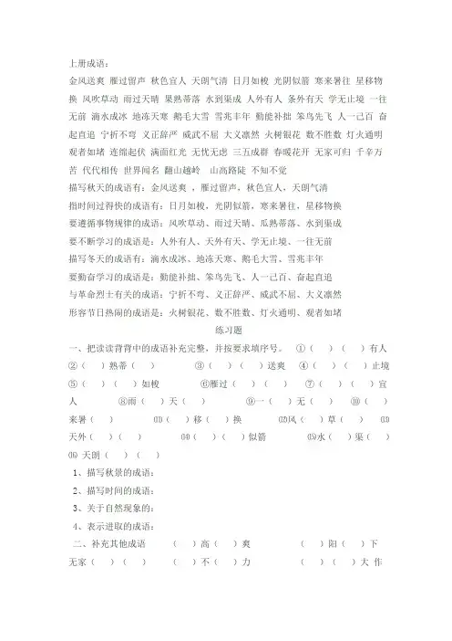 二年级下成语复习