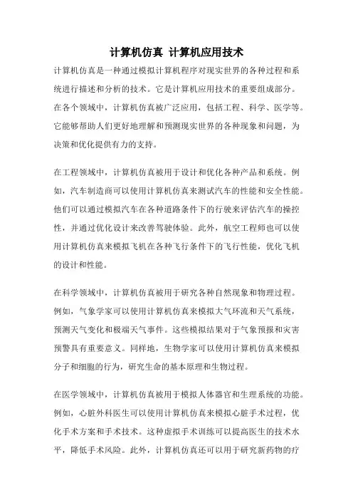 计算机仿真 计算机应用技术