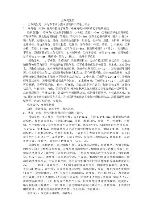 全草类生药