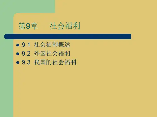 第九章 社会福利 《社会保险概论》PPT课件