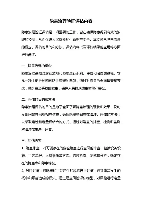 隐患治理验证评估内容